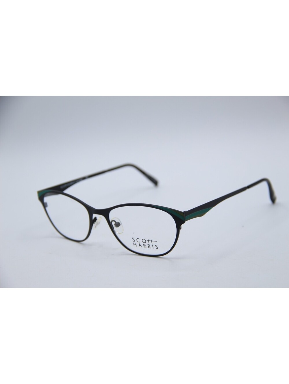 Scott Harris Sh-574 C3 Black Blue Green Authentic Eyeglasses 52-17-140